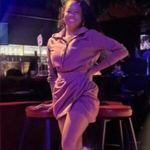 Chic Brown Wrap Dress with Tie